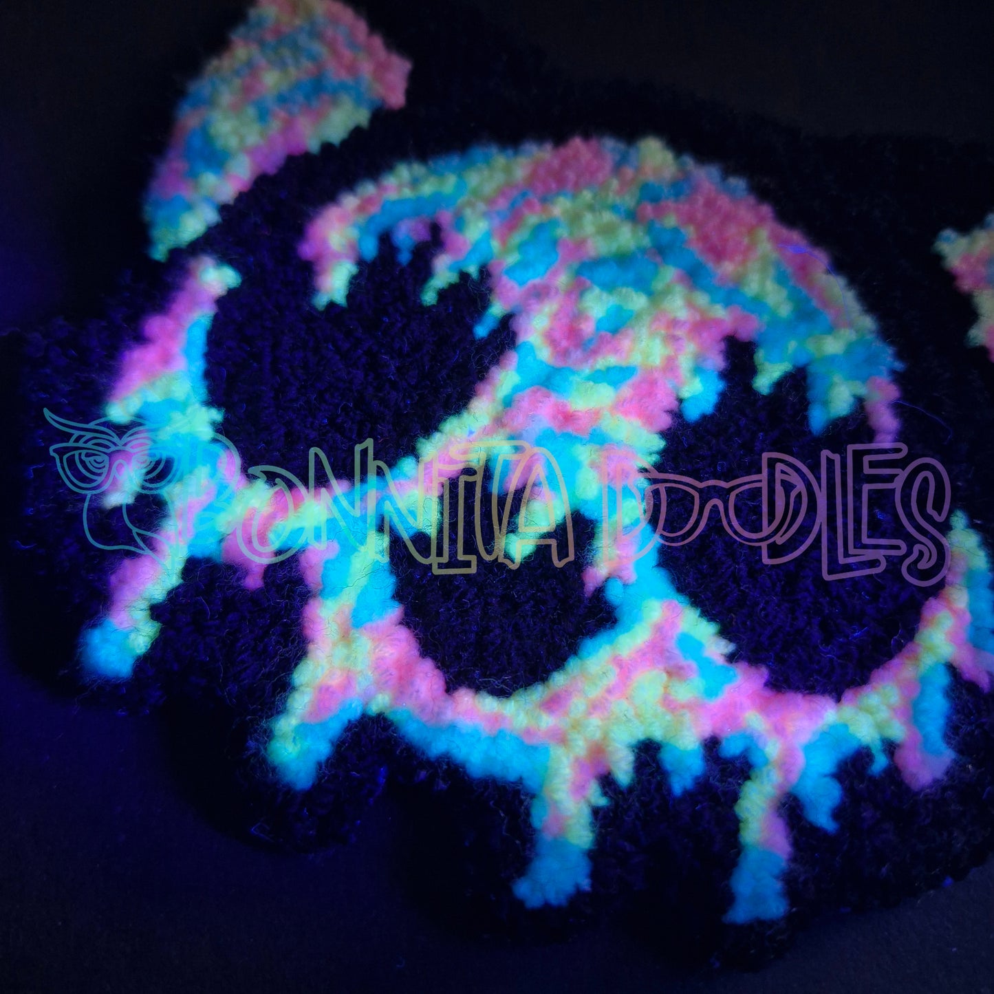 Sick AF Cat Mug Rug - UV Reactive - Made to order