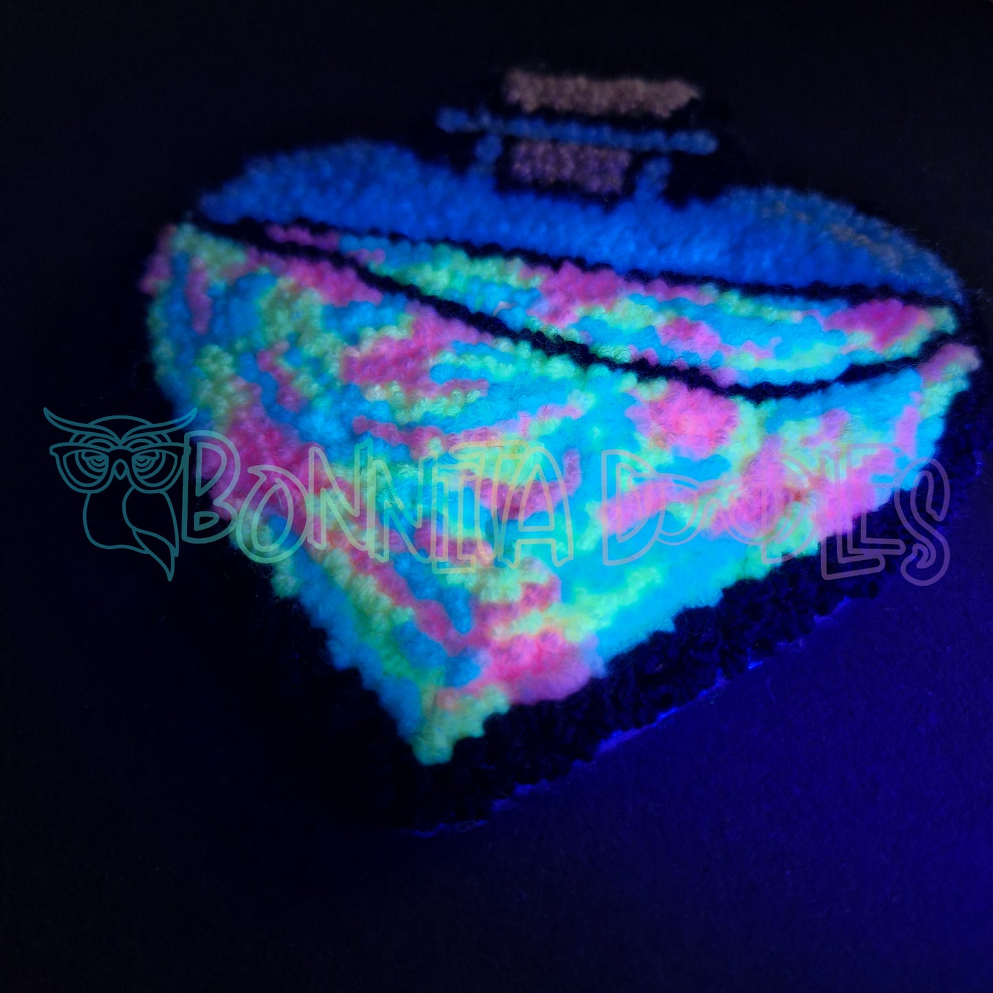 Heart Potion Mug Rug - UV Reactive - Made to order