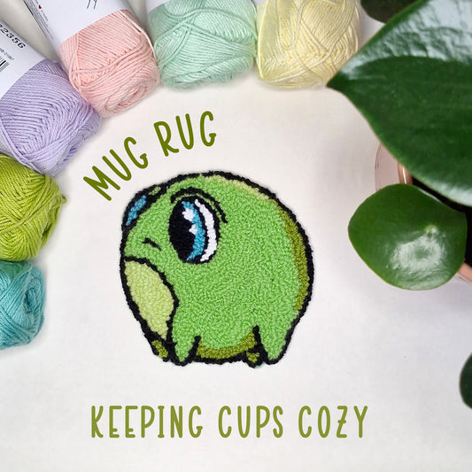 R U OK? Frog Mug Rug - Made to order