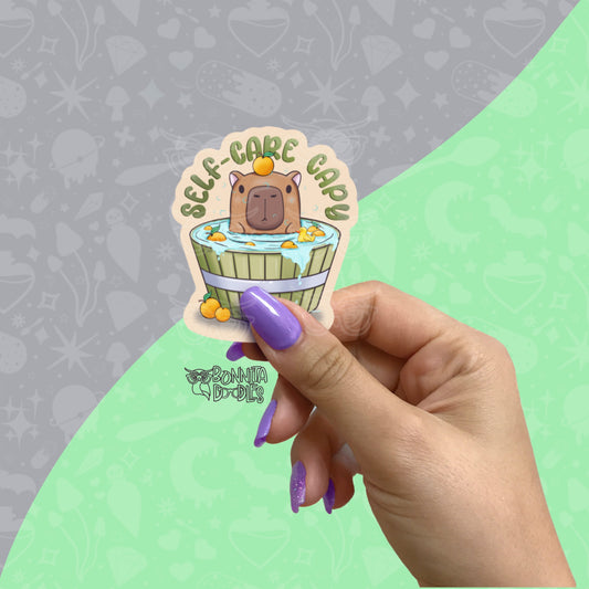 Capybara Matt vinyl stickers - Self-Care, Flappy, Chronic