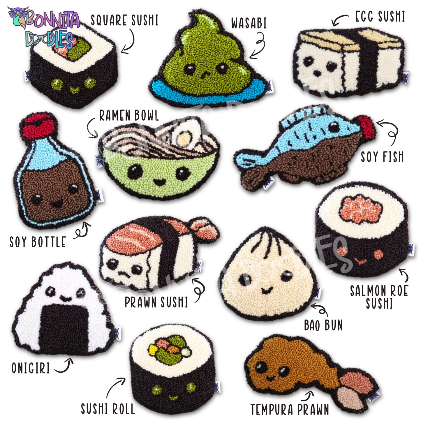 Mug Rug kawaii sushi