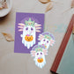 Spooky Axolotl - trick or treat vinyl sticker / print