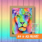 Opal Lion print - rainbow