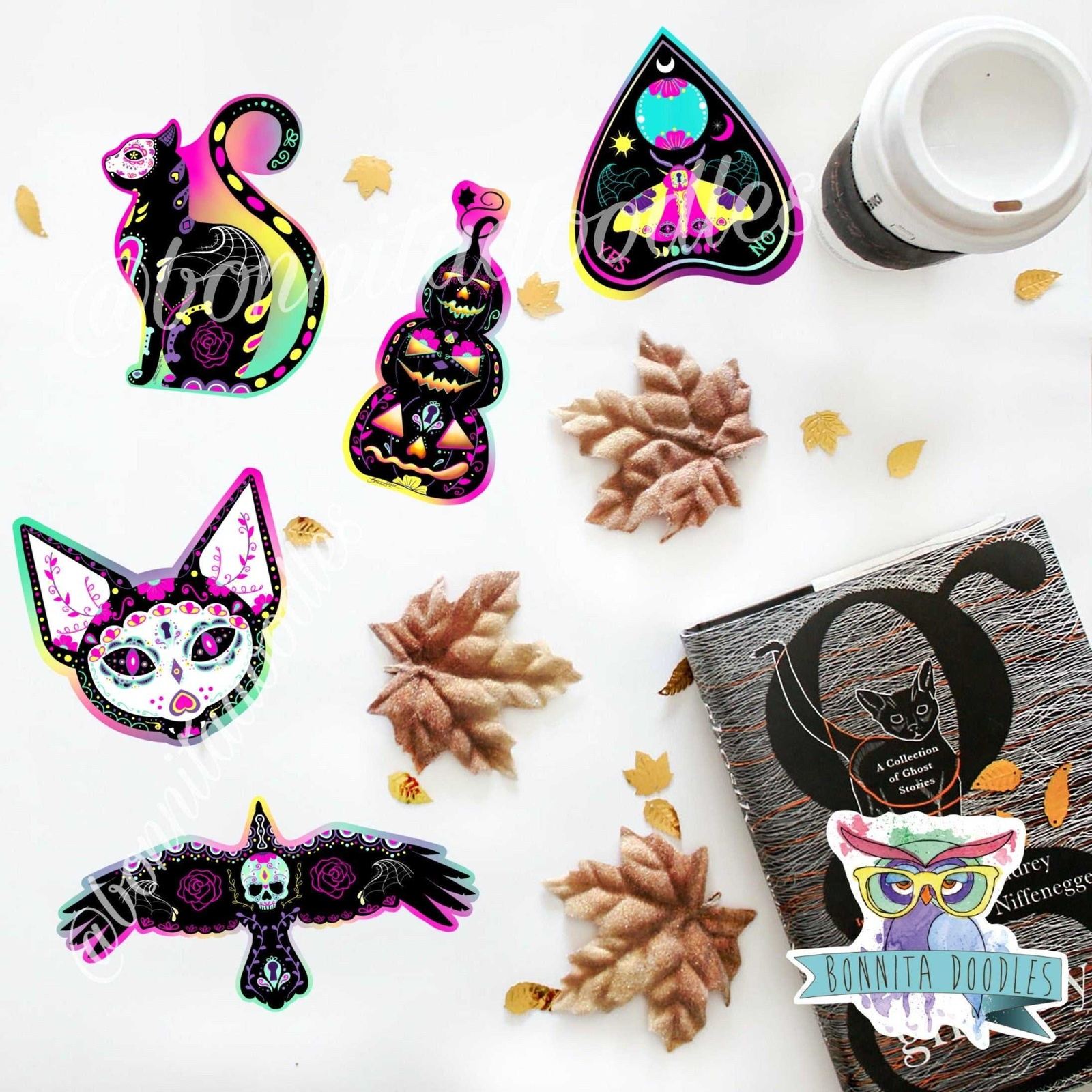 Sugar skull Halloween 5 sticker pack