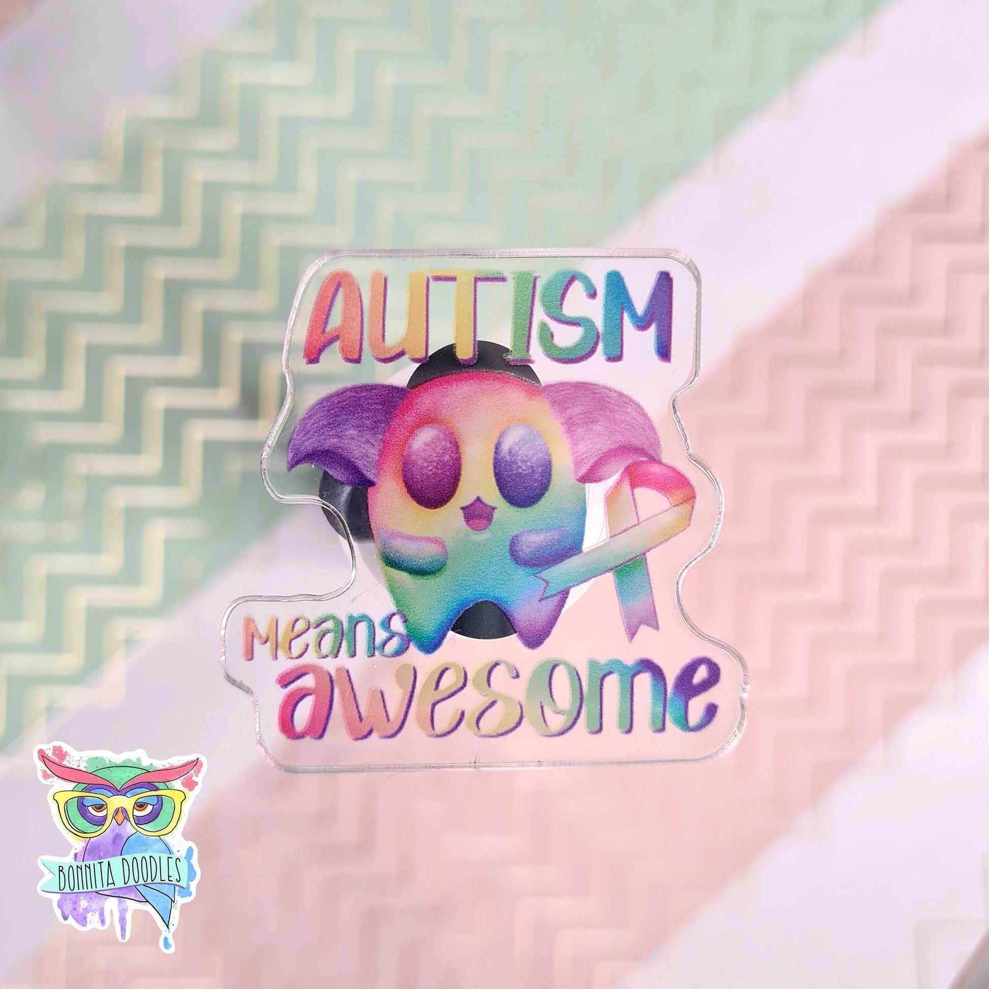 Autism awareness, alert pin badge