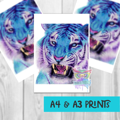 Blue Tiger print - Sapphire Series. Home art print