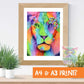 Opal Lion print - rainbow