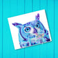 Screech Sapphire Owl - Original drawing