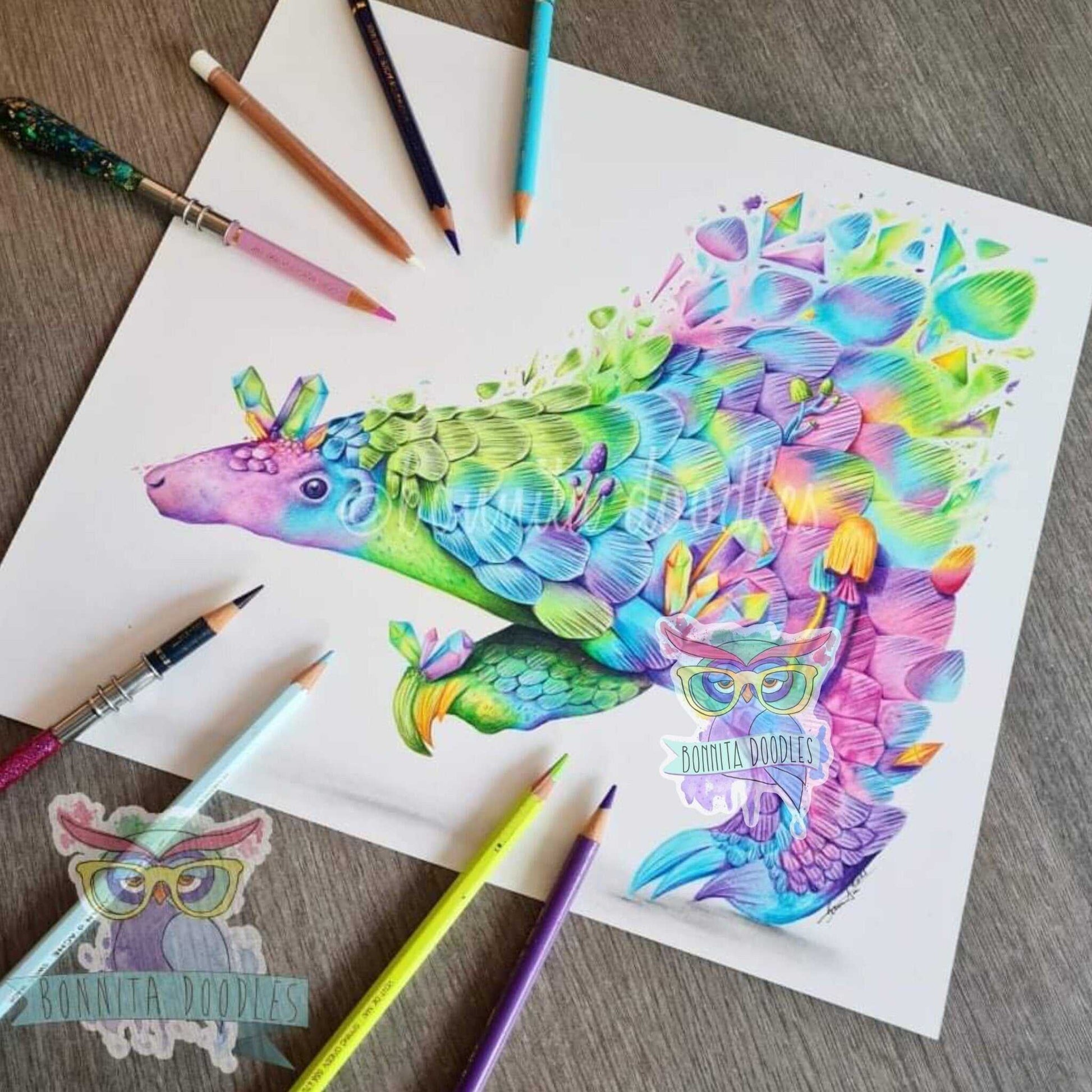 Opal Aura - Pangolin - Original drawing